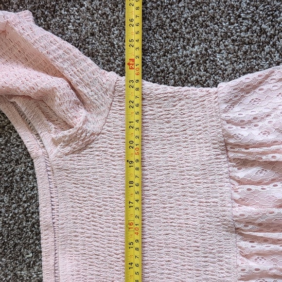 Torrid Women's Off-Shoulder Lace Babydoll Top Pink Stretchy Size 5X - Picture 7 of 11